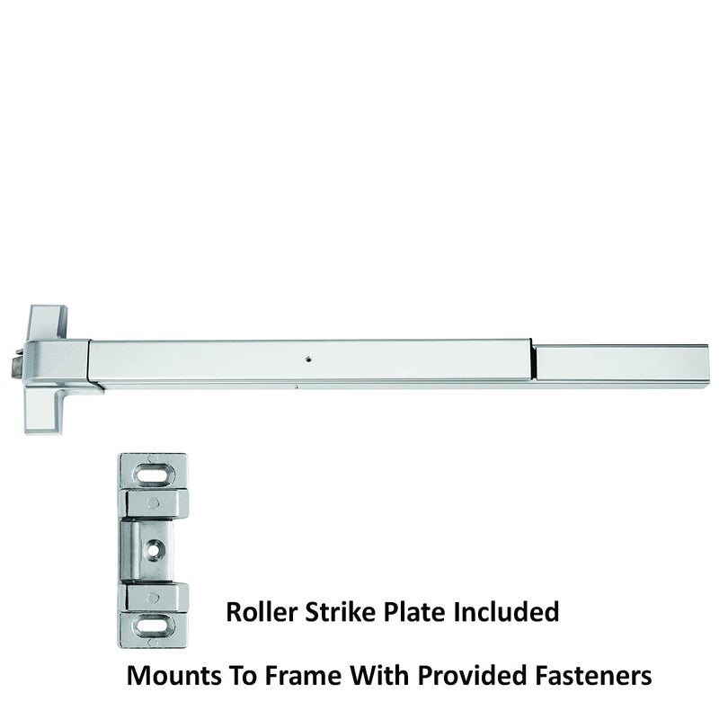 Dynasty Hardware Push Bar Panic Exit Device for Emergency Exit Doors, Aluminum Finish Commercial Panic Bar Door Handle, Push Bar for Exit Door, Panic Bar Lock, Push Bar Door Handle for Safety - Image 4
